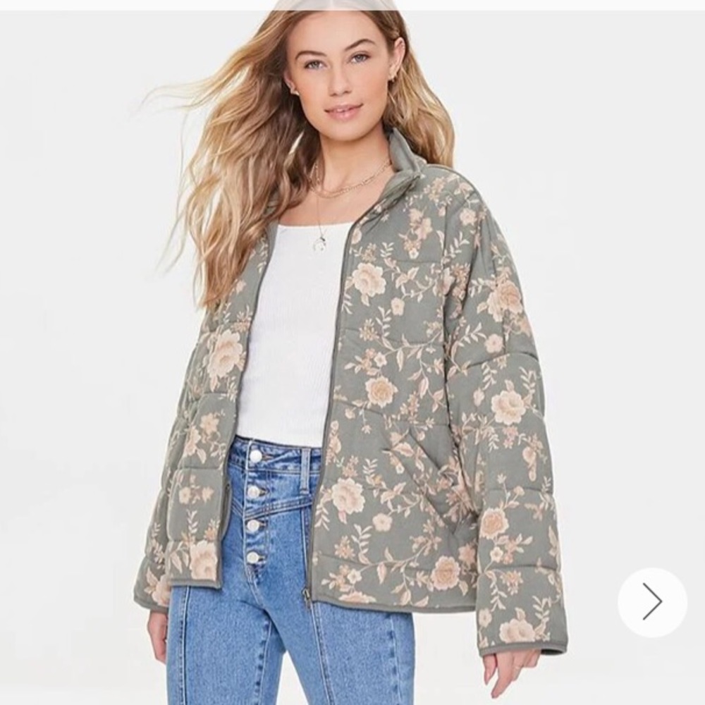 Forever21_Quilted Floral Print Jacket_NWT